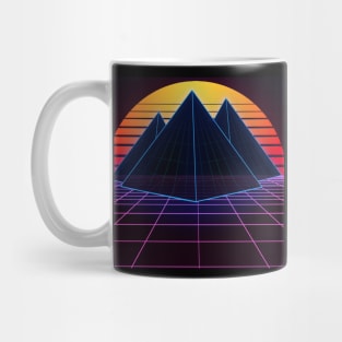 Outrun Pyramids in Neon Mug